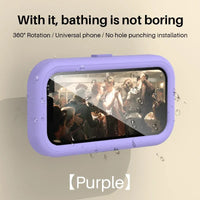 Cell Phone Holder Adjustable Sticky Wall Mount Waterproof Box Shower Bathroom Phone Stand TV Catch Up Use All Smartphones